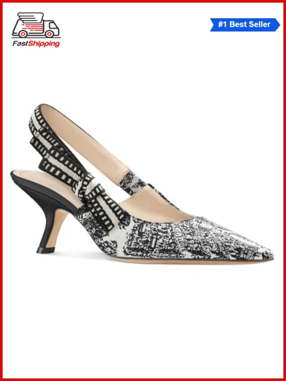 ✨ Womens Slingback Kitten Heels Closed Pointed Toe Bowknot Knitted Slip On Work